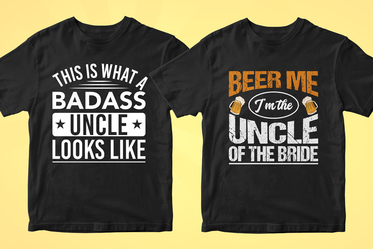 Uncle 50 Editable T-shirt Designs Bundle Part 1