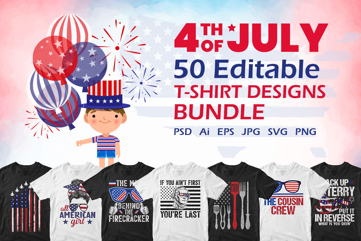 4th Of July SVG T shirt Designs Bundle - MasterBundles