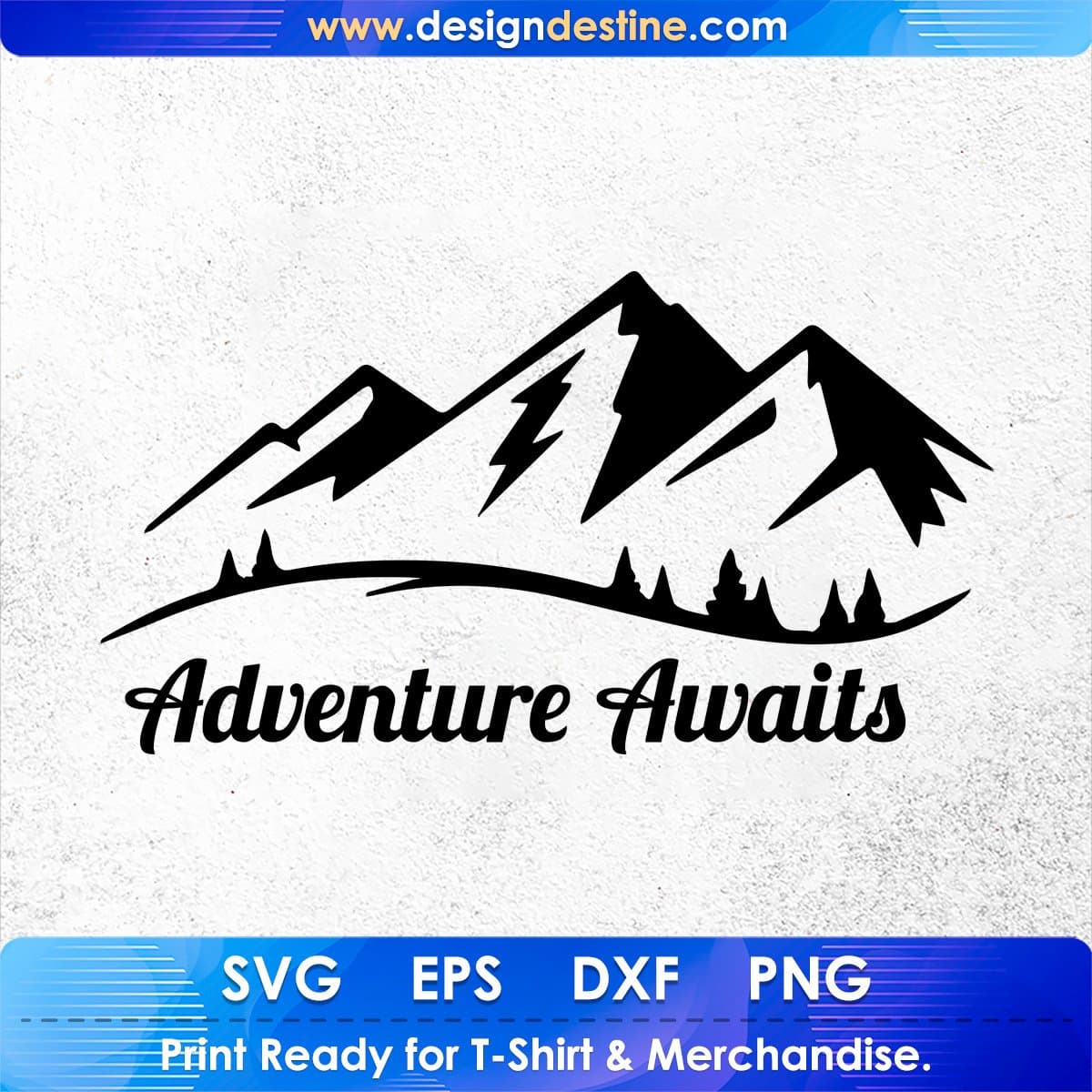 Adventure Awaits Mountain T shirt Design In Ai Svg Printable Files