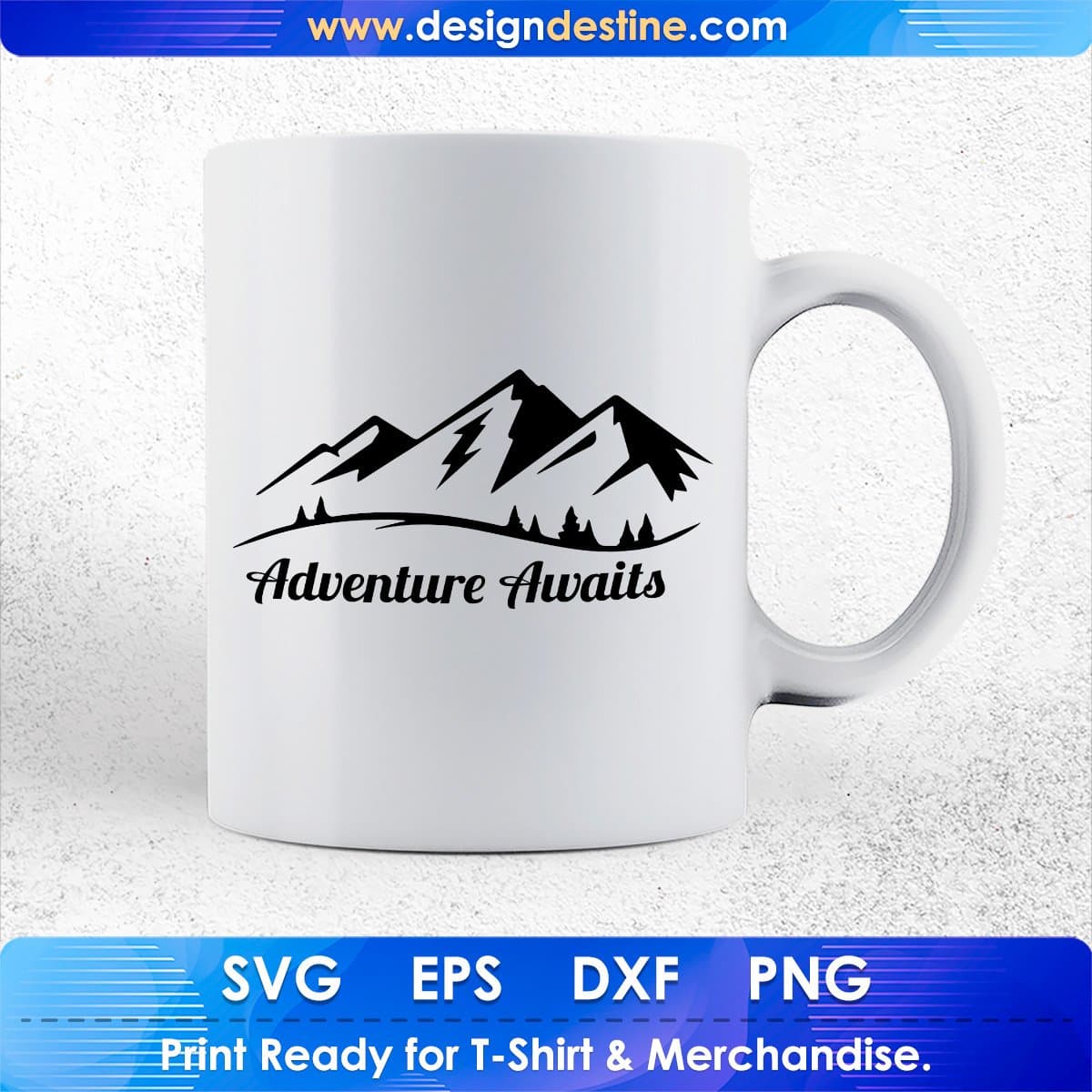 Adventure Awaits Mountain T shirt Design In Ai Svg Printable Files
