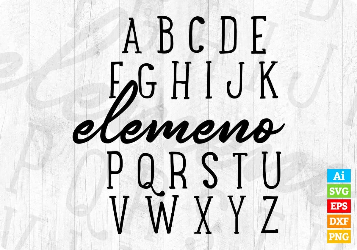 Alphabet Elemeno Teacher Editable T shirt Design In Ai Png Svg Cutting Printable Files