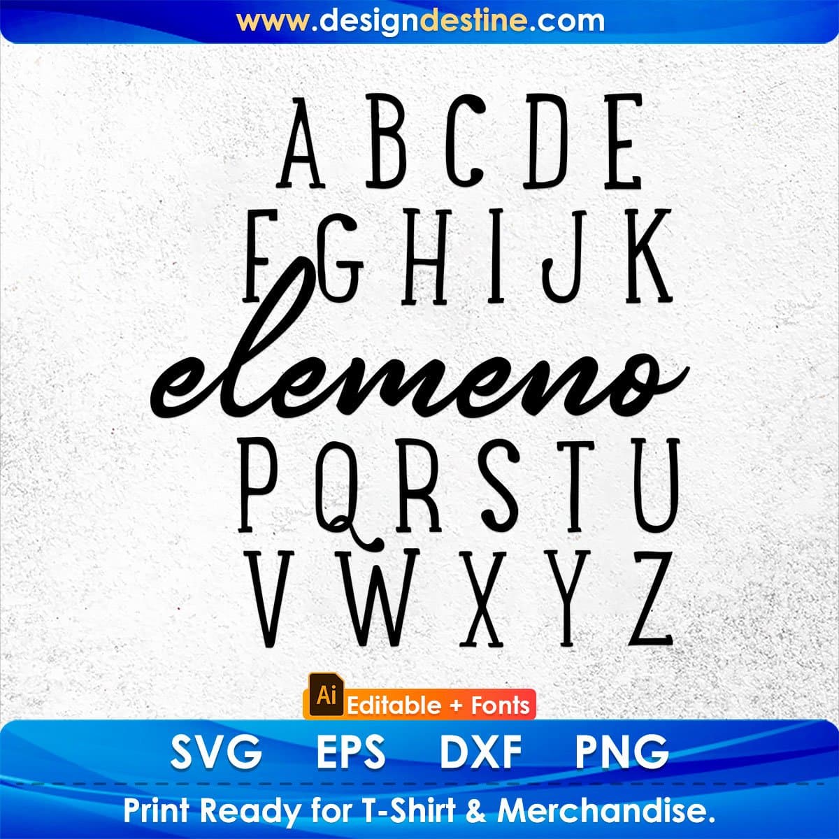Alphabet Elemeno Teacher Editable T shirt Design In Ai Png Svg Cutting Printable Files