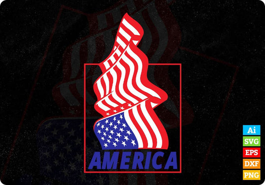 America Flag 4th of July T shirt Design In Ai Svg Printable Files