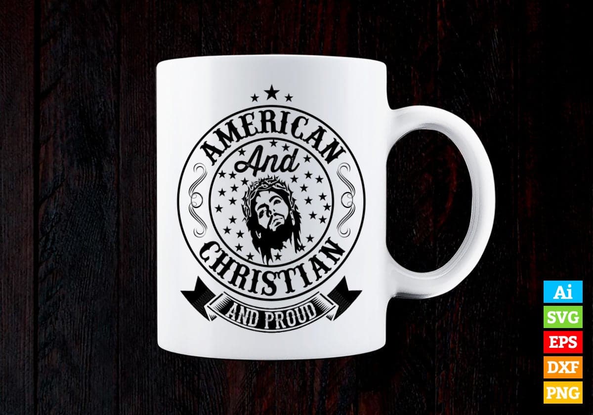 American And Christian And Proud Christmas Vector T-shirt Design in Ai Svg Png Files