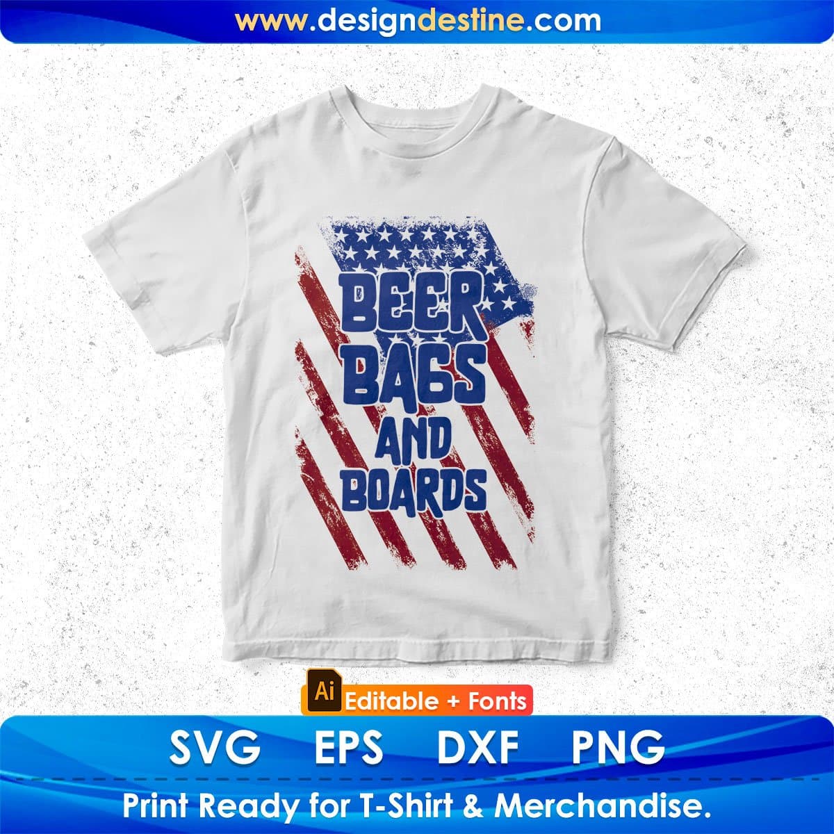 American Flag Beer Bags And Boards Cornhole Editable T shirt Design In Ai Svg Png Cutting Printable Files
