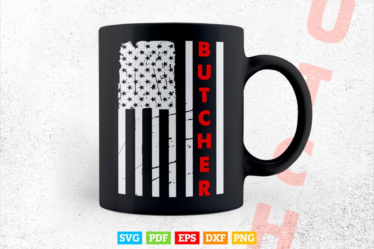 American Flag Butcher Butchering Svg T shirt Design