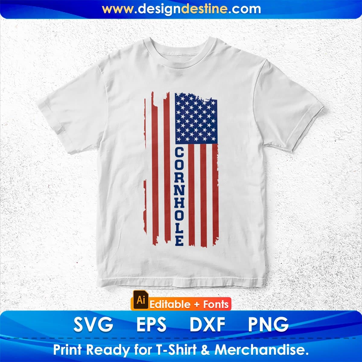 American Flag Cornhole Editable T shirt Design In Ai Svg Png Cutting Printable Files
