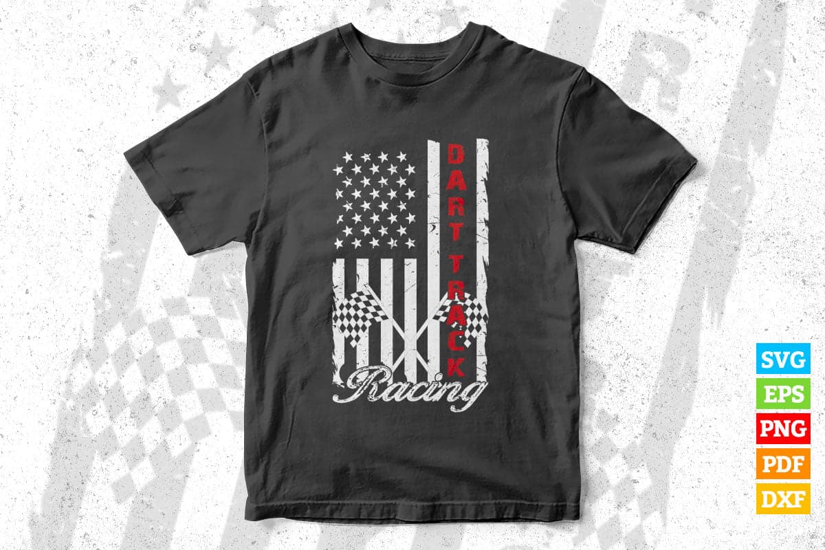 American Flag Darttrack Racing Hot Rod T shirt Design Png Svg Printable Files