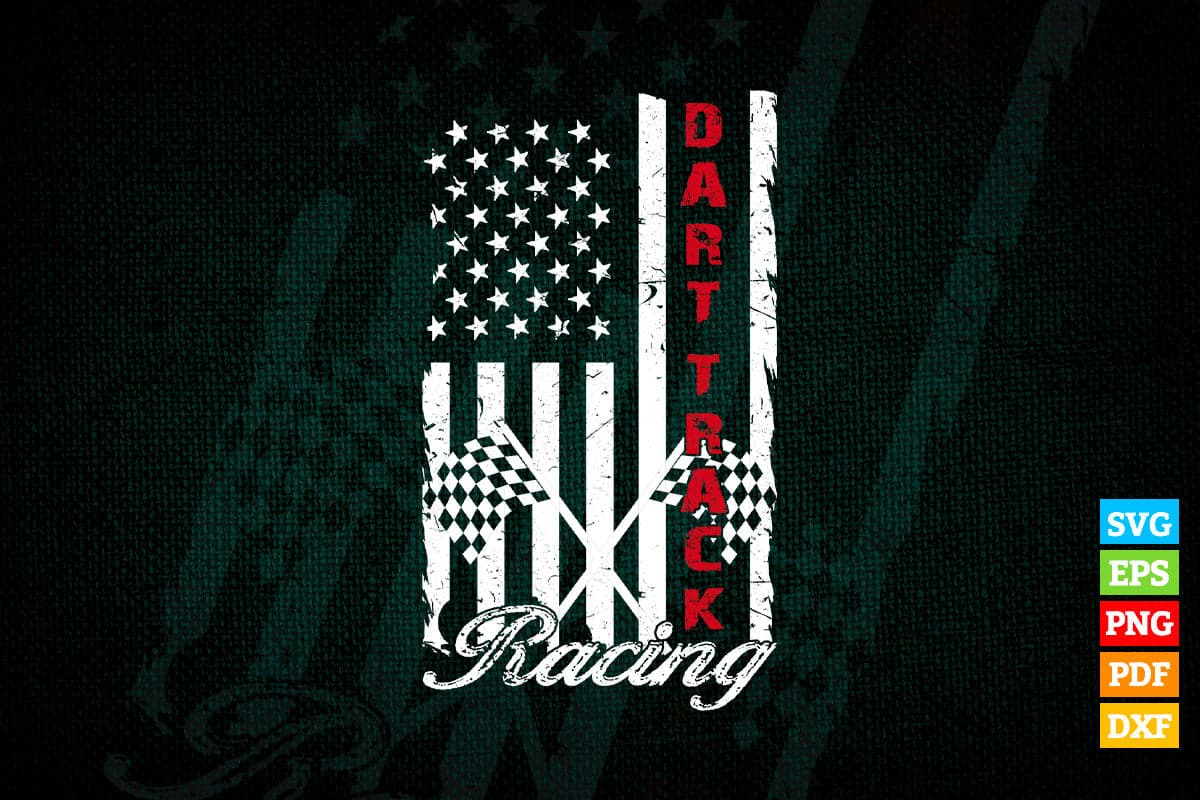 American Flag Darttrack Racing Hot Rod T shirt Design Png Svg Printable Files