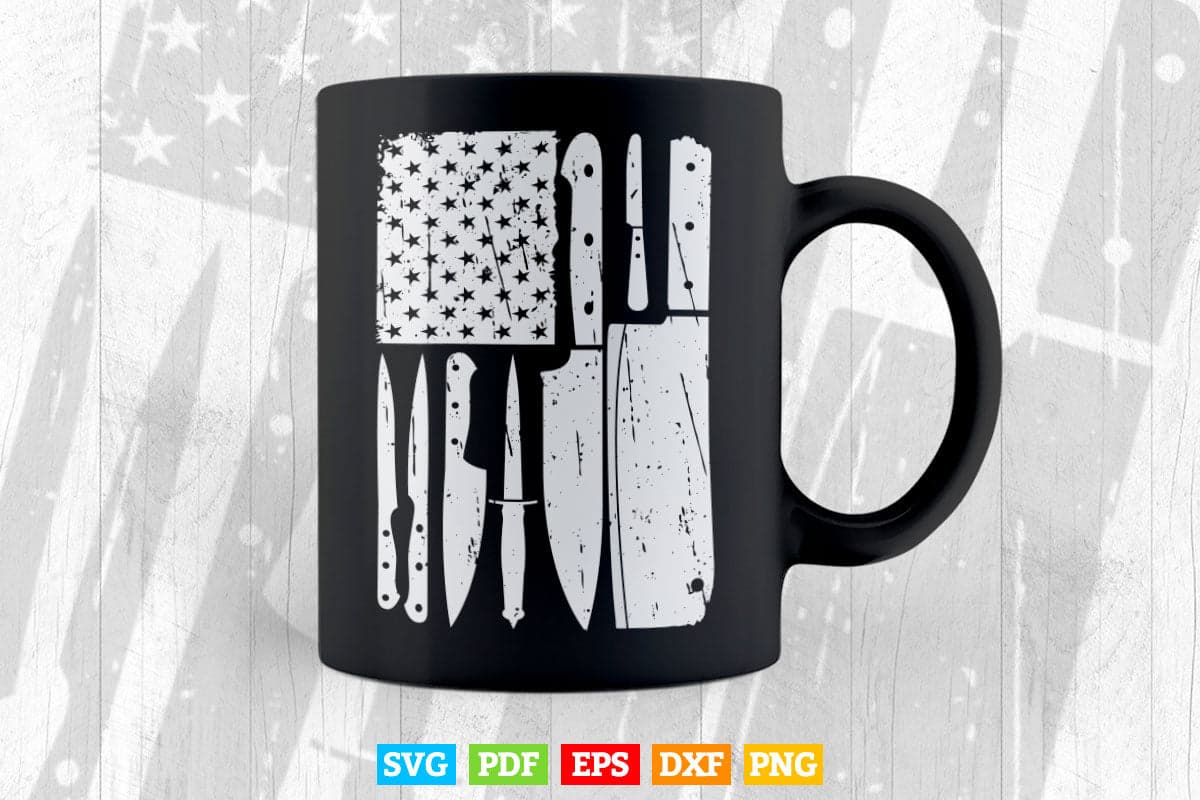 American Flag Funny Chef Knife Set Patriot Svg Files.