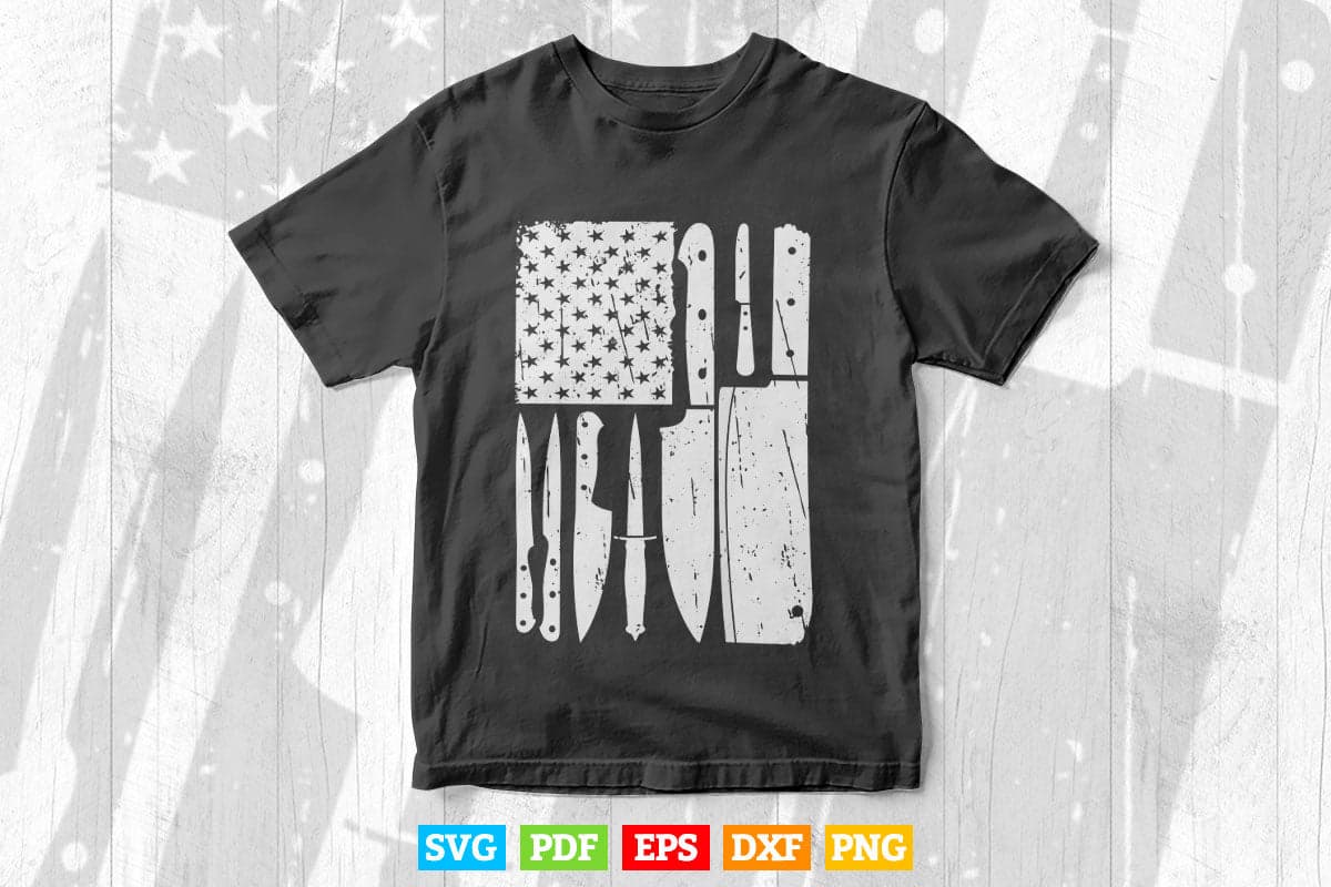 American Flag Funny Chef Knife Set Patriot Svg Files.