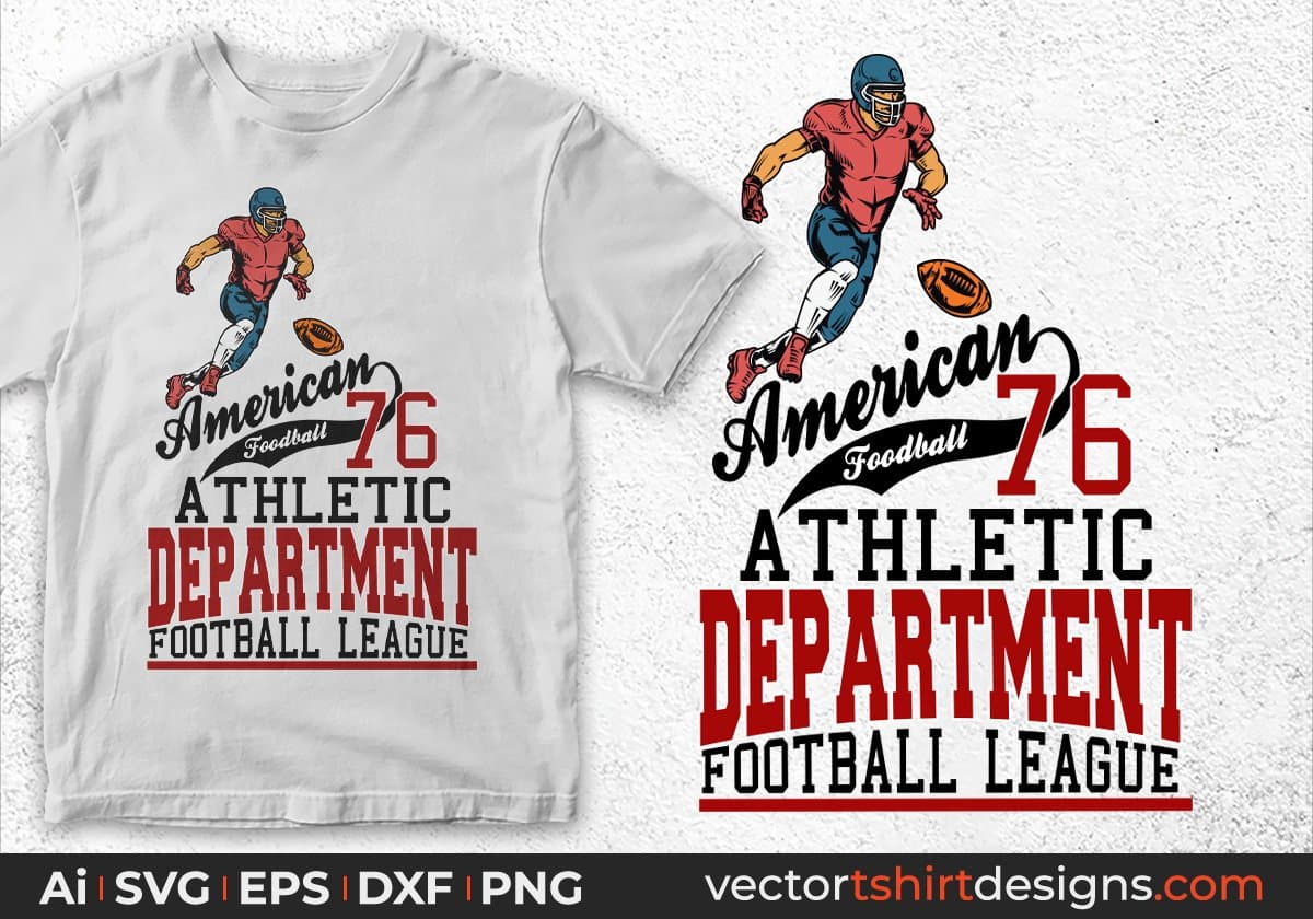 American Football Athletic Department Football League Editable T shirt Design Svg Cutting Printable Files