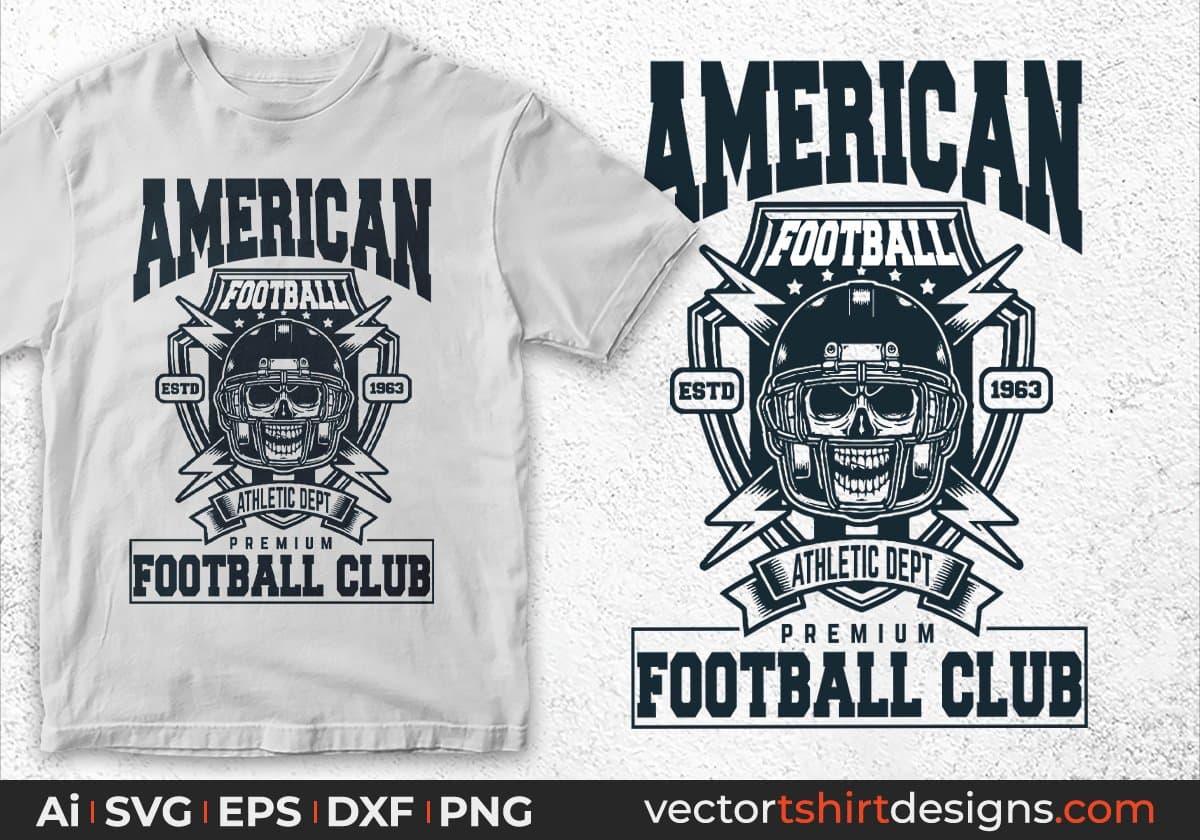 American Football Club Editable T shirt Design Svg Cutting Printable Files