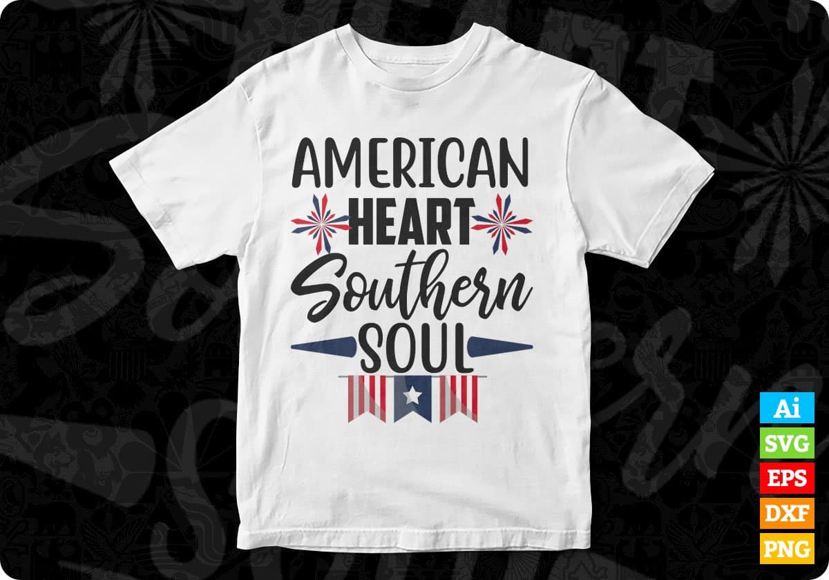 American Heart Southern Soul T shirt Design In Svg Png Cutting Printable Files