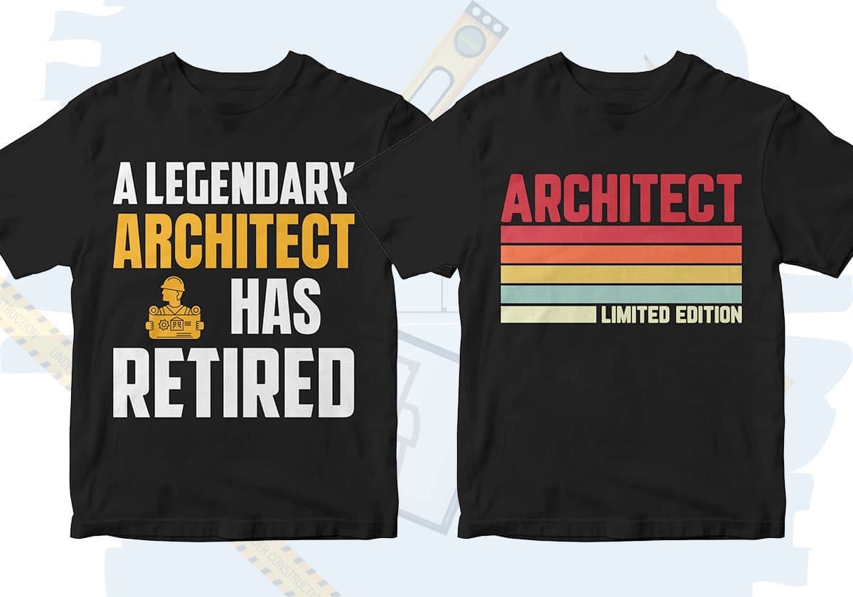 Architect 25 Editable T-shirt Designs Bundle