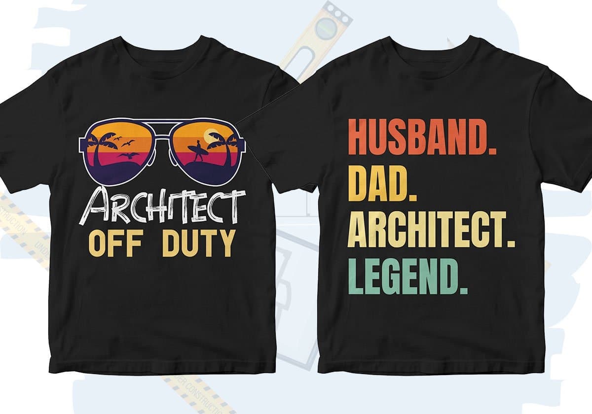Architect 25 Editable T-shirt Designs Bundle