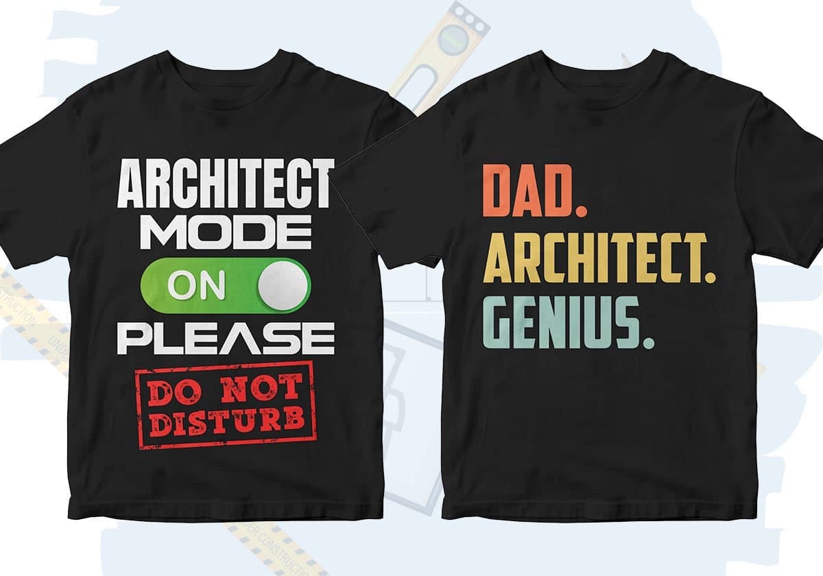 Architect 25 Editable T-shirt Designs Bundle