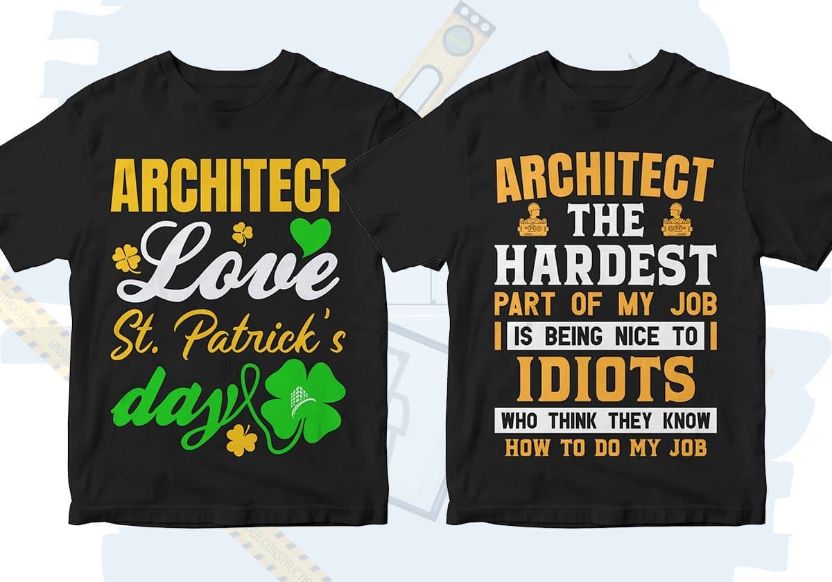 Architect 25 Editable T-shirt Designs Bundle