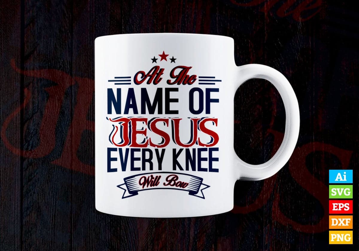 At The Name OF Jesus Every Knee Will Bow Christmas Vector T-shirt Design in Ai Svg Png Files