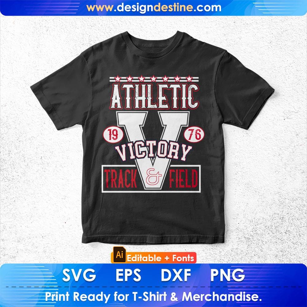 Athletic 1976 Victory Truck Filed American Football Editable T shirt Design Svg Cutting Printable Files