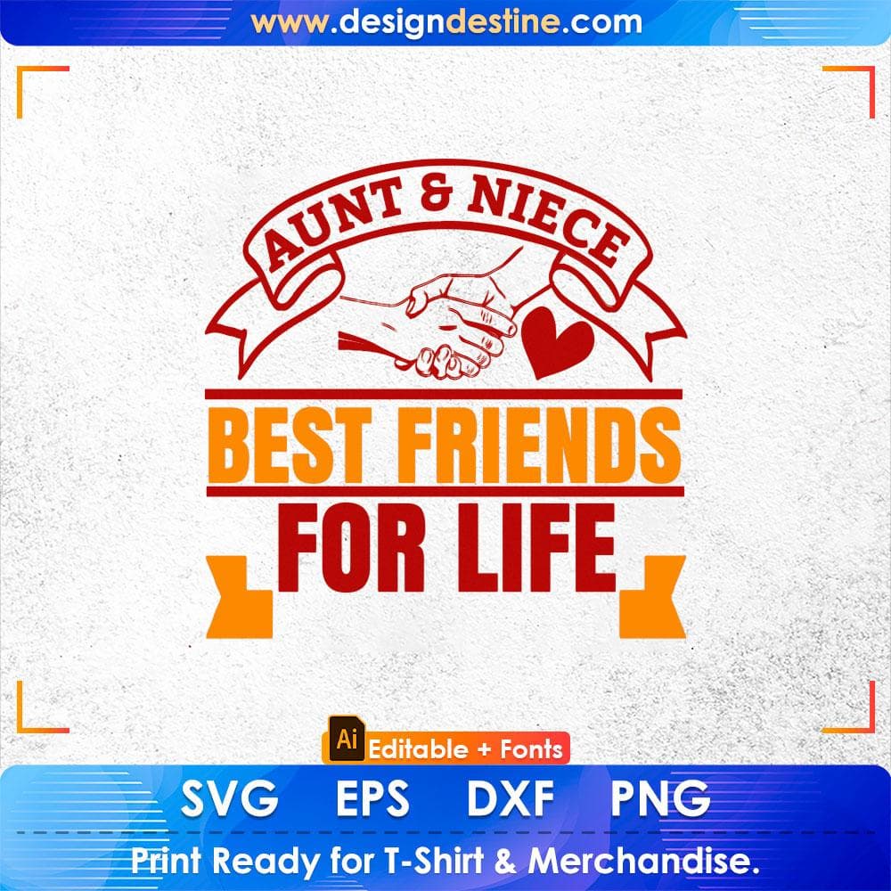 Aunt & Niece Best Friends For Life Auntie T shirt Design Svg Cutting Printable Files