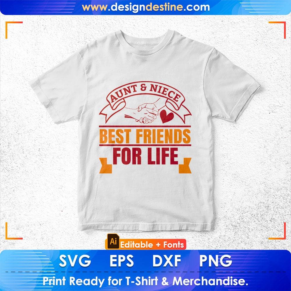 Aunt & Niece Best Friends For Life Auntie T shirt Design Svg Cutting Printable Files