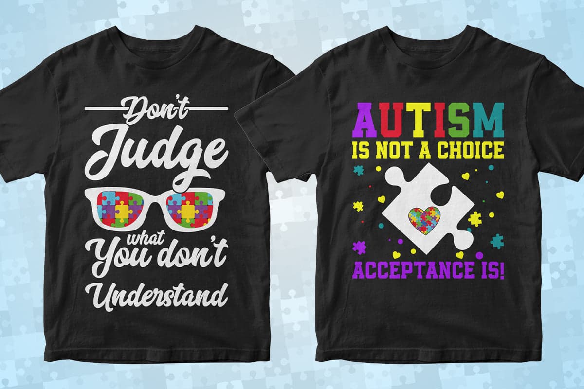 Autism 50 Editable T-Shirt Designs Bundle Part 2