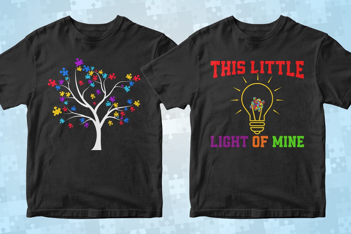 Autism 50 Editable T-Shirt Designs Bundle Part 2