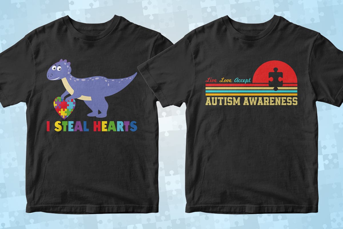 Autism 50 Editable T-Shirt Designs Bundle Part 2