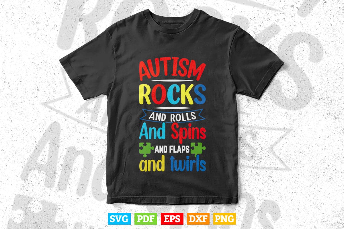 Autism Rocks Awareness Svg Png Cricut Files.