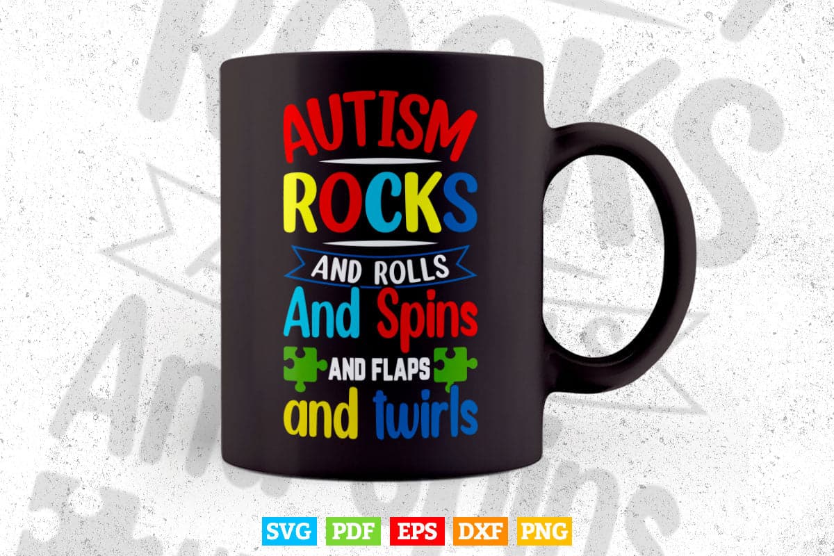 Autism Rocks Awareness Svg Png Cricut Files.