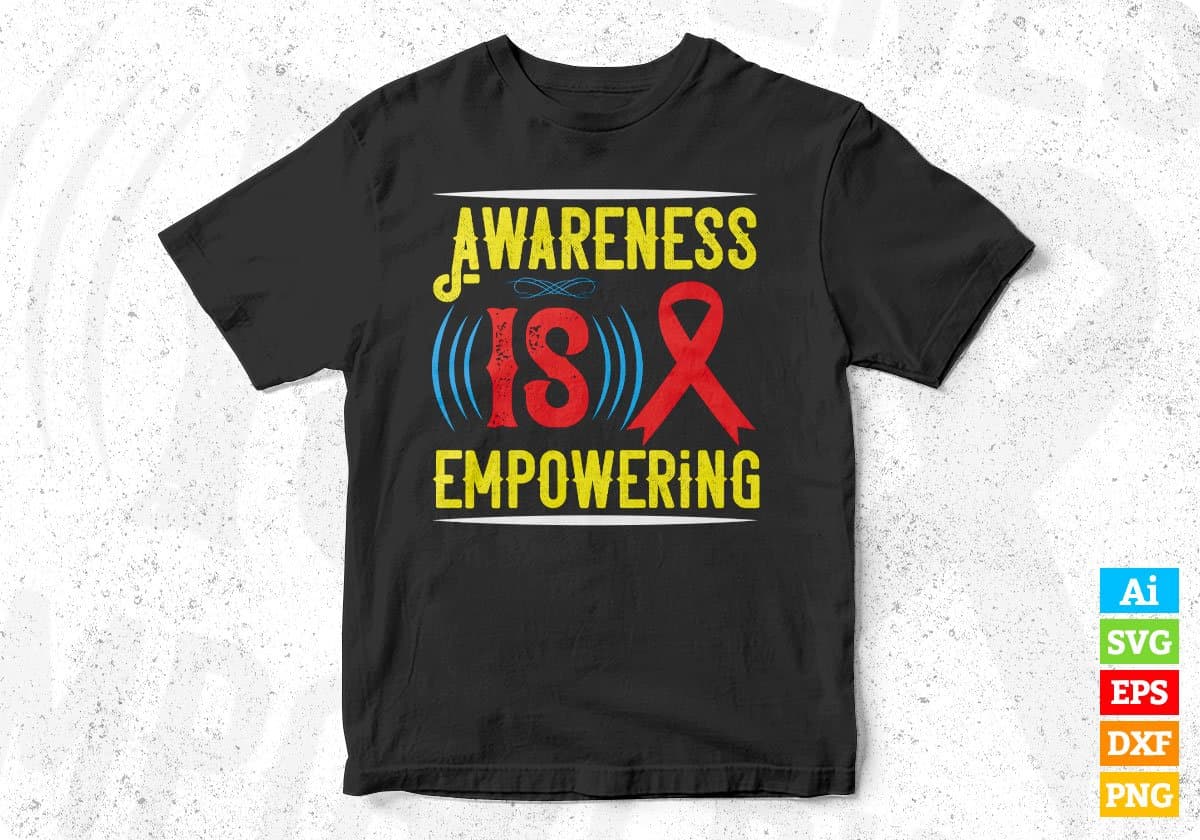 Awareness Is Empowering Editable T shirt Design In Ai Svg Printable Files