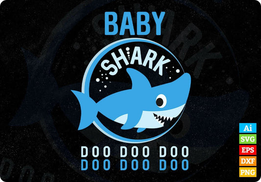 Baby Shark T shirt Design In Png Svg Cutting Printable Files