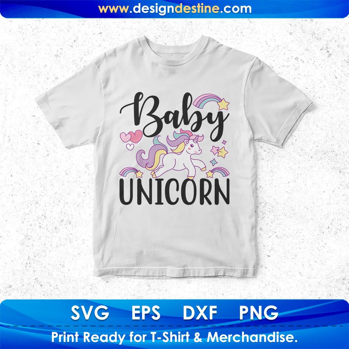 Baby Unicorn T shirt Design In Svg Png Cutting Printable Files