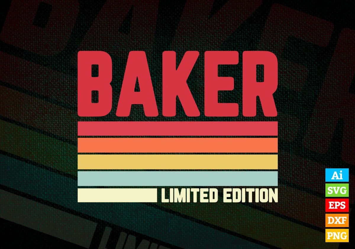 Baker Limited Edition Editable Vector T-shirt Designs Png Svg Files