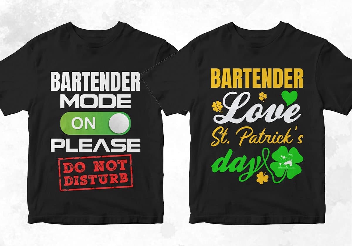 Bartender 25 Editable T-shirt Designs Bundle