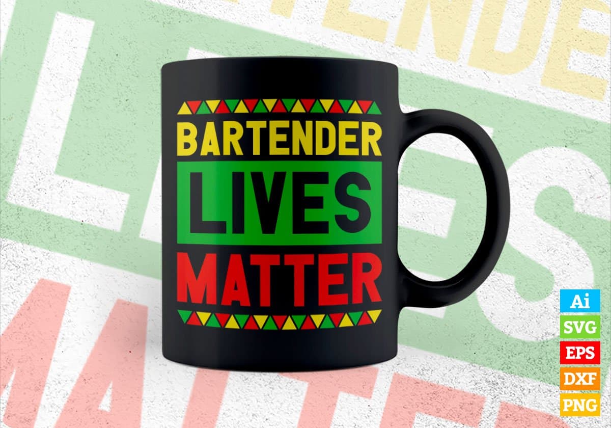 Bartender Lives Matter Editable Vector T-shirt Designs Png Svg Files
