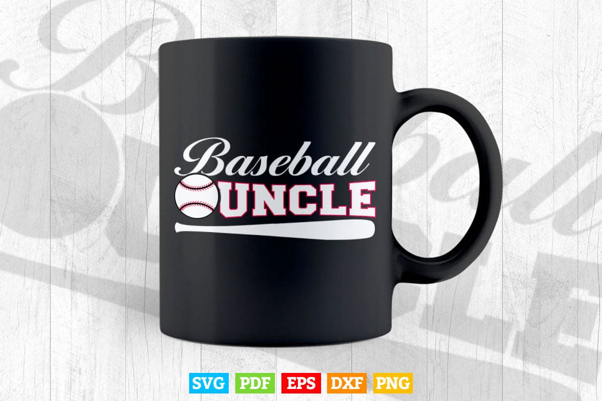 Baseball Uncle Cute Funny Lingo Player Fan Svg T shirt Design.