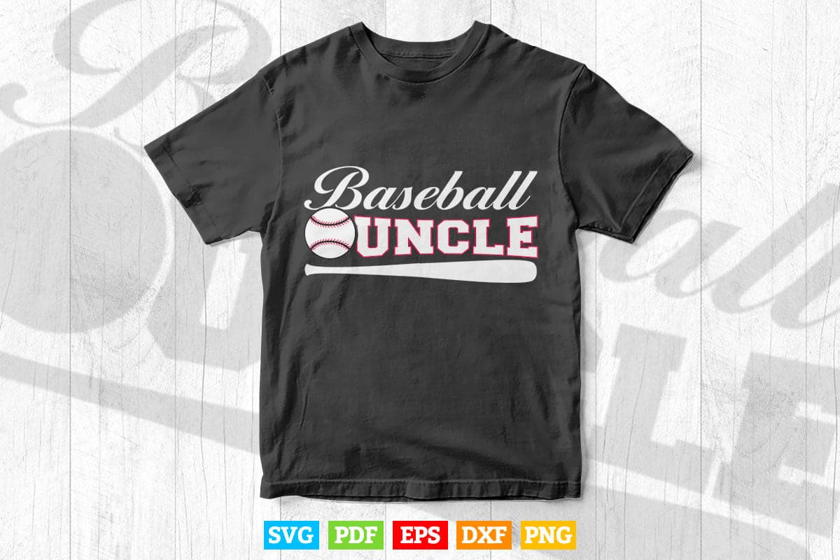 Baseball Uncle Cute Funny Lingo Player Fan Svg T shirt Design.