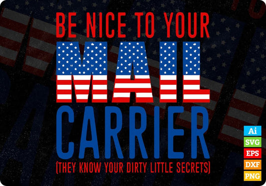 Be Nice To Your Mail Carrier T shirt Design In Ai Svg Printable Files