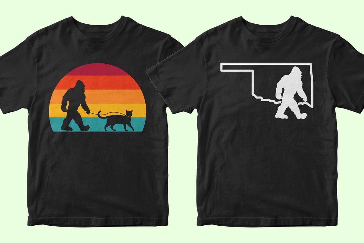 Bigfoot 50 Editable T-shirt Designs Bundle Part 1
