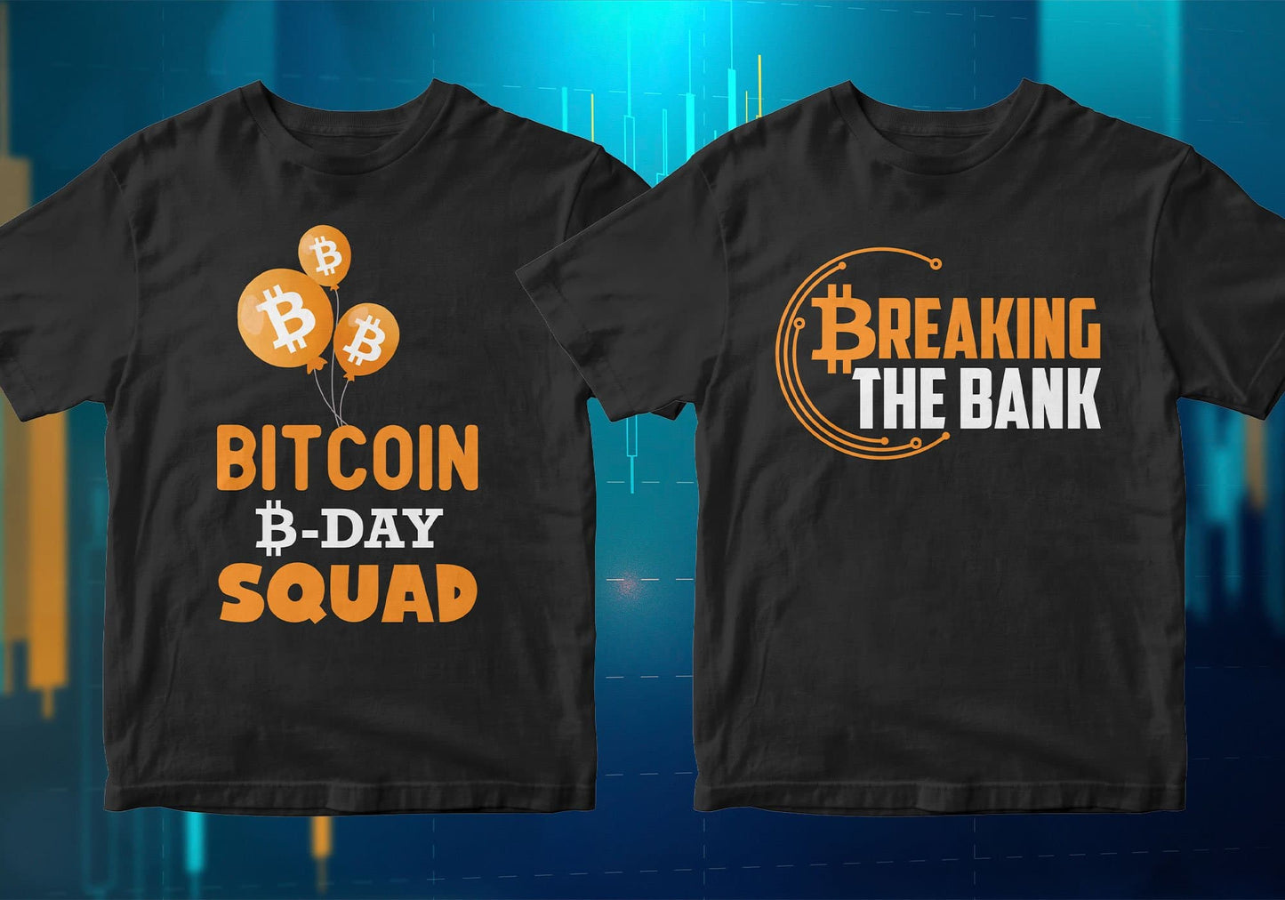 Bitcoin Cryptocurrency Btc 100 Editable Vector T-shirt Designs Bundle Part 1