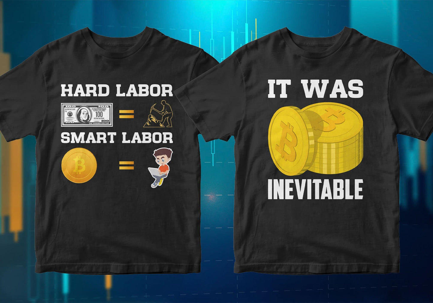 Bitcoin Cryptocurrency Btc 100 Editable Vector T-shirt Designs Bundle Part 1