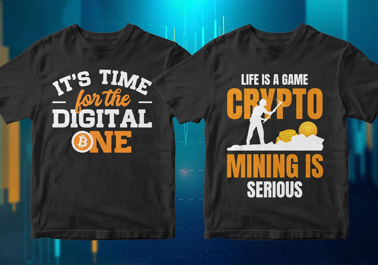 Bitcoin Cryptocurrency Btc 100 Editable Vector T-shirt Designs Bundle Part 1