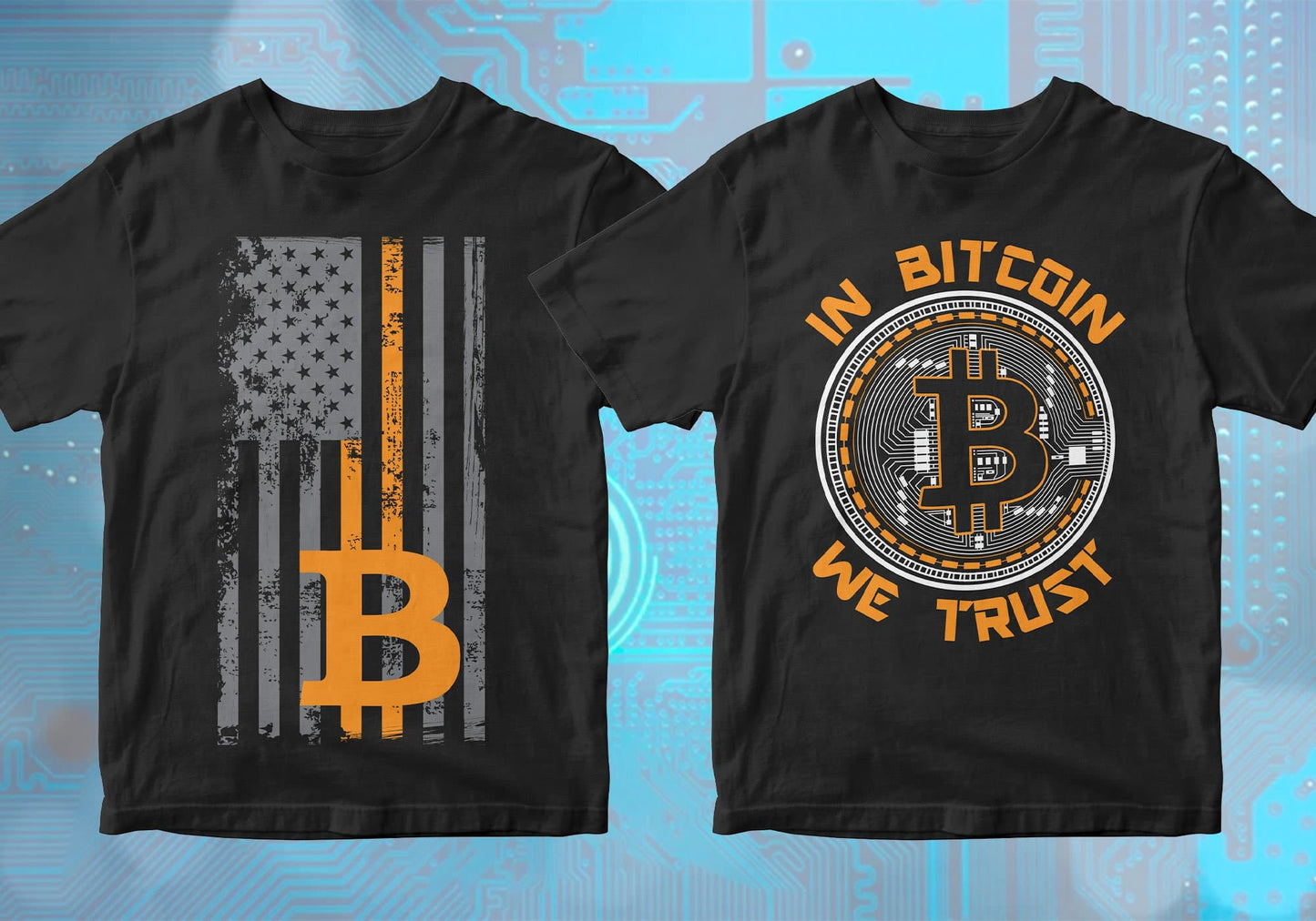 Bitcoin Cryptocurrency Btc 100 Editable Vector T-shirt Designs Bundle Part 1