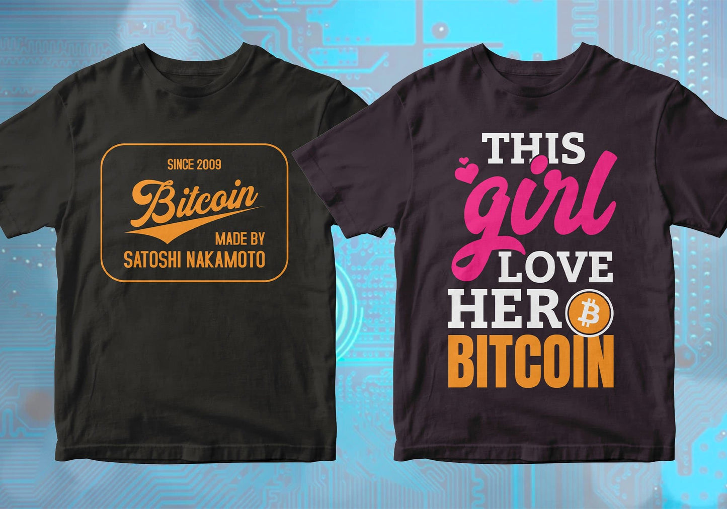Bitcoin Cryptocurrency Btc 100 Editable Vector T-shirt Designs Bundle Part 1