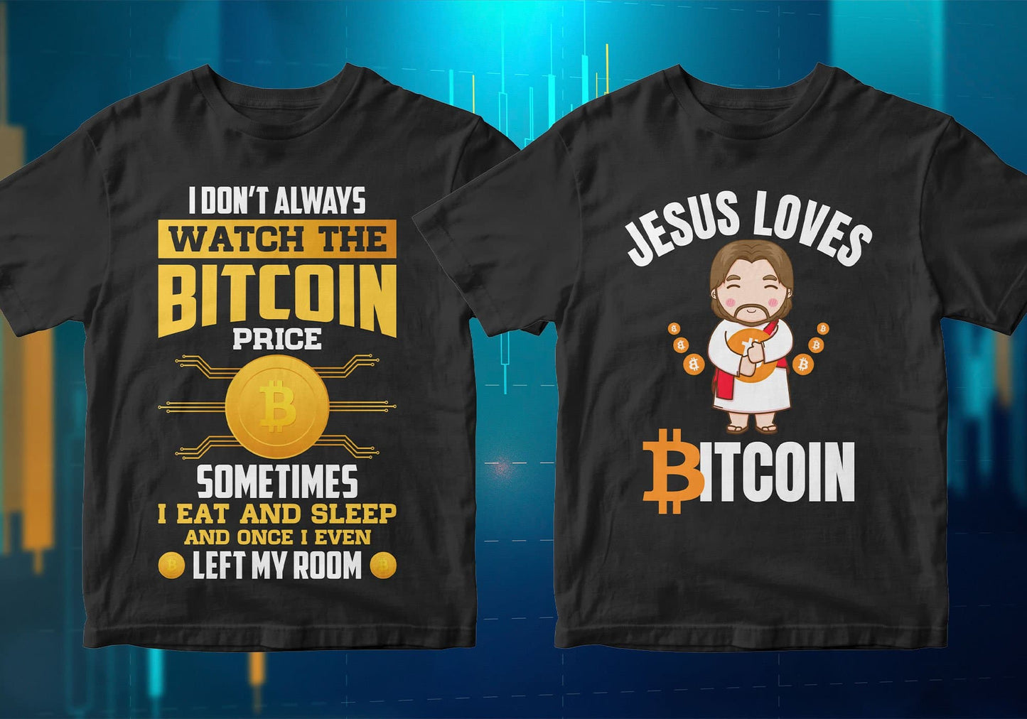 Bitcoin Cryptocurrency Btc 100 Editable Vector T-shirt Designs Bundle Part 1