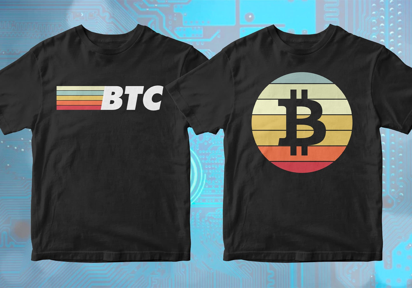 Bitcoin Cryptocurrency Btc 100 Editable Vector T-shirt Designs Bundle Part 1