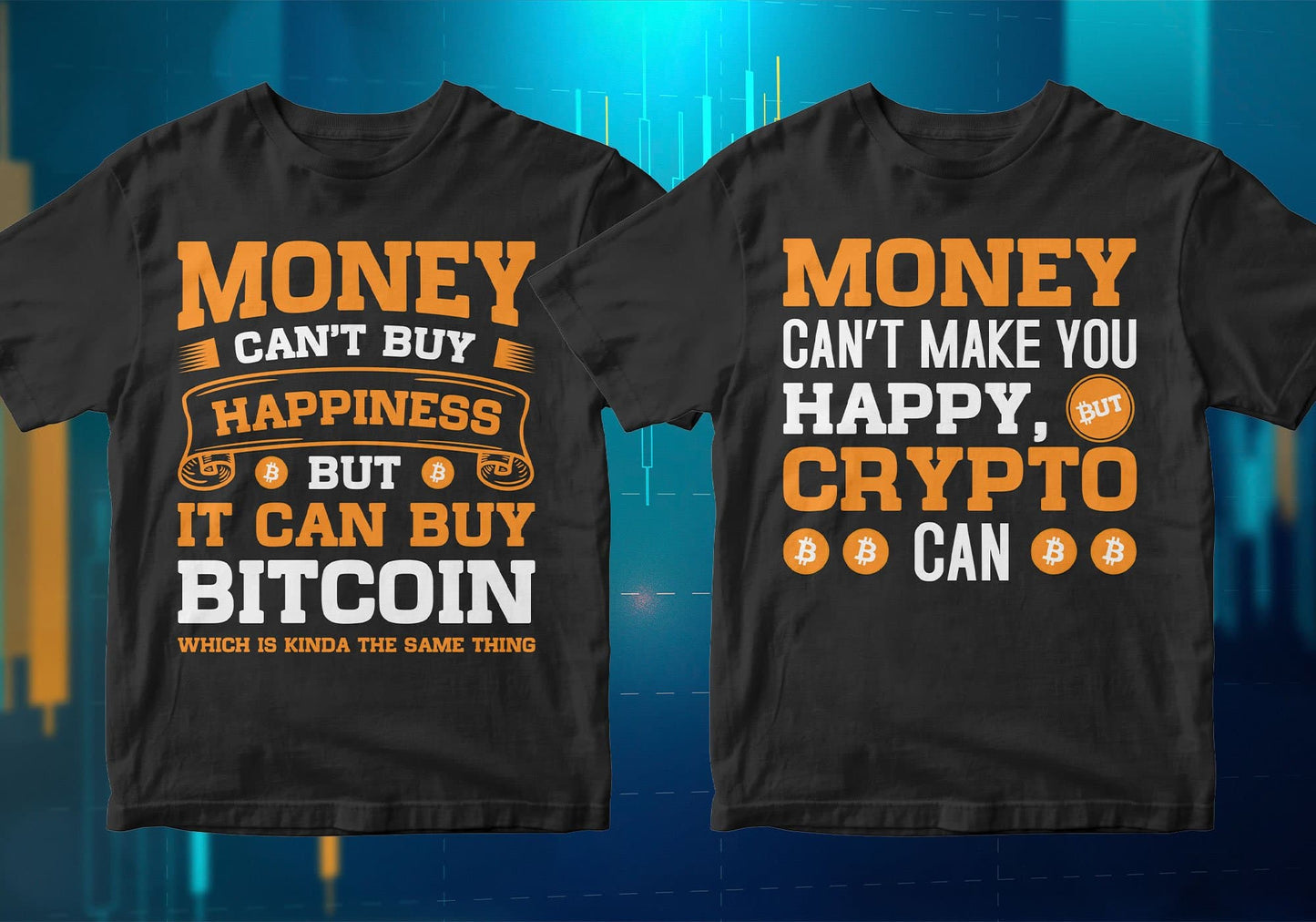 Bitcoin Cryptocurrency Btc 100 Editable Vector T-shirt Designs Bundle Part 1