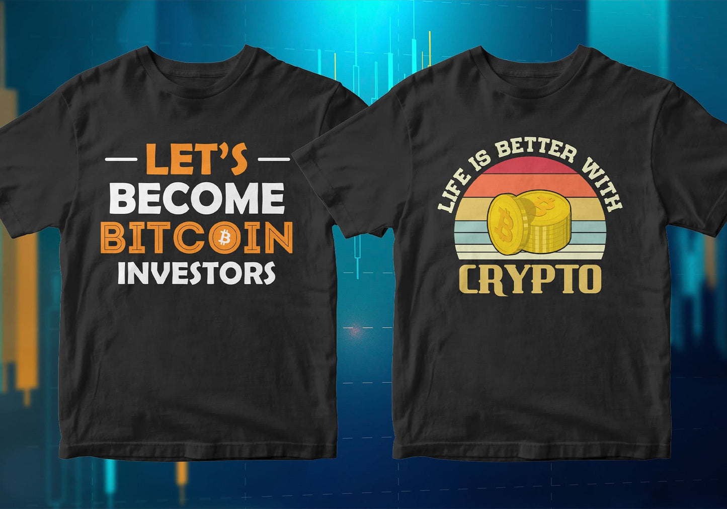 Bitcoin Cryptocurrency Btc 100 Editable Vector T-shirt Designs Bundle Part 1